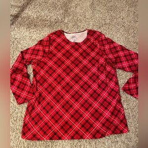 Croft & Barrow Shirt Womens The Classic Tee Red Plaid